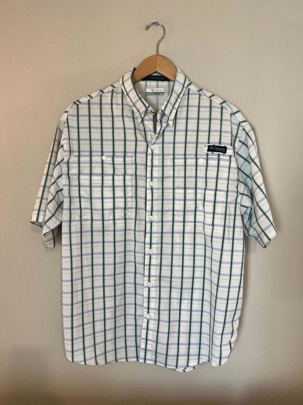 Columbia PFG, Super Tamiami Omni Shield Short Sleeve, Plaid, Fishing/Hiking, M